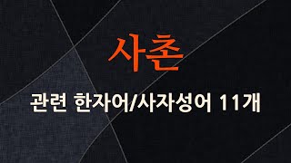사촌에 관한 한자어/사자성어 11개