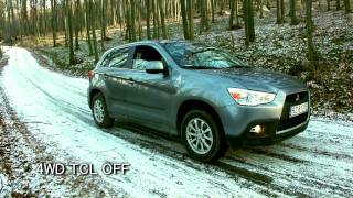 Mitsubishi ASX 2WD 4WD LOCK AWD test on snow & ice -  RVR / Outlander Sport