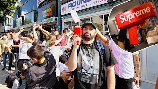 THE SUPREME MONEY GUN (GIVING FREE MONEY OUTSIDE SNEAKER SHOPS)