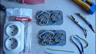 Установка розеток Legrand Installation of Legrand sockets