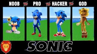 Minecraft SONIC RETO NOOB VS PRO VS HACKER VS DIOS | SONIC EN MINECRAFT PELICULA LEON PICARON