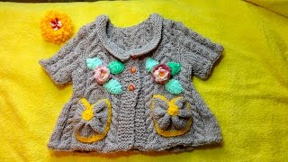 Как связать кофточку на девочку с коротким рукавом вязание спицами