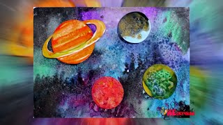 Как нарисовать космос. Рисование акварелью.