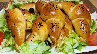 كرواصون مالح بحشوة هايلة و عجينة خفييييفة و اقتصادية راح يعجبوكم بزاف Croissants salés
