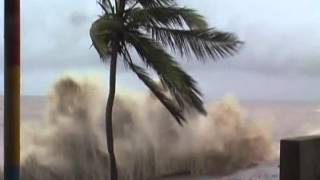 High Tide Situation on beach of Daman (watch very high water wave in the ocean )