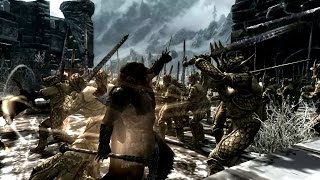 Skyrim Battles - At The Gates of Windhelm Part 1 [Legendary Settings]