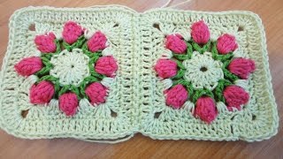 Соединение квадратов Connect guares Crochet