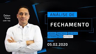 Análise - IBOV, WING20, WDOH20, PETR4, VALE3, BBAS3, BPAC11 e CMIG4 | 5.2.20 #dvfechamento
