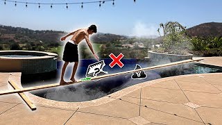 TRY NOT TO FALL into the PAINFUL POOL CHALLENGE! **bad idea**