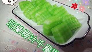 How To Make Coconut Milk & Pandan Cake（斑蘭椰汁千層糕）~ funfunyin Cooking 19
