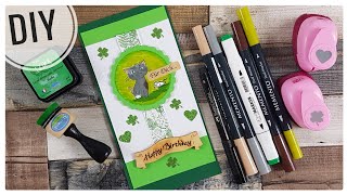 Geburtstagskarte Katze selber basteln - Kartenbasteln DIY Papier Inspiration [Tutorial | deutsch]