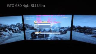 Battlefield 3 Nvidia Surround GTX 680 4gb SLI vs GTX 780 SLI