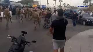 اشكال بين المتظاهرين والجيش اللبناني على الطريق البحرية بصيدا ووقوع جرحى