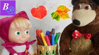 Маша и Медведь Поделка с детьми Аппликация из природного материала