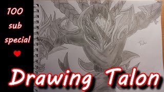 Drawing Talon! ♥♥ 100 sub special ♥♥ - League of Legends (LoL)