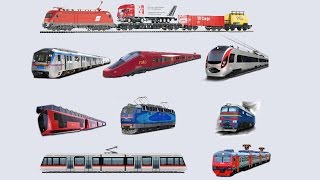 Железнодорожный Транспорт и Поезда для детей. Railway Vehicles - Trains and Subway. Learning Video