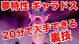 【ポケモンソード】夢特性じしんかじょうの"ギャラドス"の出現場所！20分で入手できる裏技を公開！高個体値4V以上を確定でゲットだぜ！【最新作の攻略実況プレイ】
