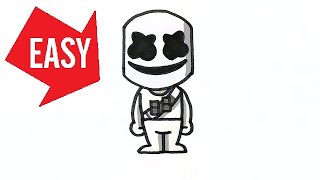 How to draw Fortnite skins【Marshmello】Easy & Cute drawing｜Jolly Art NEGI