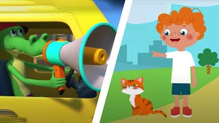 Meow Meow Kitty Cars and Trucks and Crocodile - Nursery Rhymes