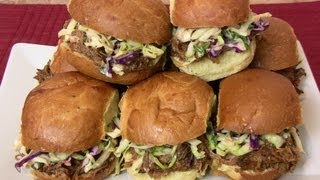 Super Bowl Recipe: BBQ Pulled Pork Sliders w/ Creamy Cole Slaw |Cooking With Carolyn|