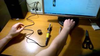 Набор паяльник электрический 40 Вт + припой + подставка Work's W3074S - Видео обзор (распаковка)