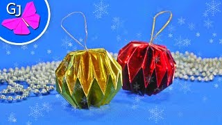 Шар на ёлку своими руками ❄ Елочные украшения из бумаги на Новый Год