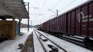 [HD]Электровозы ВЛ10к-1576 и ВЛ10у-317 платформа 312 км.