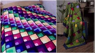 ПЛЕДЫ КРЮЧКОМ ИЗ КВАДРАТОВ ОТ УГЛА: ПРОЩЕ НЕ БЫВАЕТ!
