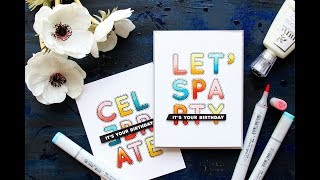 COLORFUL BIRTHDAY CARDS WITH ALPHABET STAMPS - Easy Handmade Cards