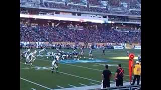 Winnipeg Blue Bombers vs Saskatchewan Roughriders Banjo Bowl 2014 Aaron Kelly TD