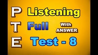 PTE: Lisening full practice test -8 with ANSWER for PTE academic exam |  Pearson Australia