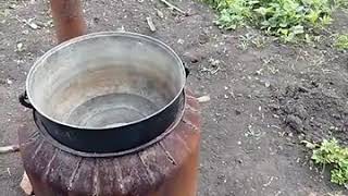 печка под казан из старой трубы
