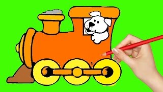 Tô màu Tàu Hỏa - Đoàn tàu nhỏ xíu - Bác Gấu lái tàu vui tính