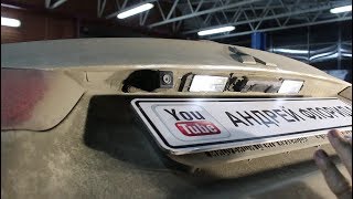Замена лампочек подсветки номера на Mitsubishi ASX Мицубиси АСХ 1,8 2013 года