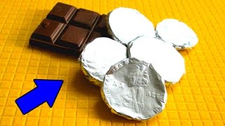 КАК СДЕЛАТЬ МОНЕТЫ ИЗ ШОКОЛАДА. ШОКОЛАДНЫЕ МОНЕТЫ СВОИМИ РУКАМИ