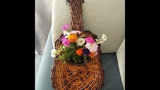 #Плетение_из_газет. Гитара-кашпо. Мастер-класс.