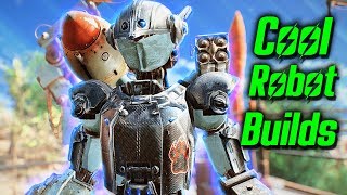 Fallout 4 - COOL ROBOT BUILDS CREATIONS - Assaultron Combatron & Just An Assaultron Part Mods
