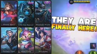 NEW SKINS GAMEPLAY! (Lunox, Cyclops, Roger, Chou, Nana, Miya) Mobile Legends