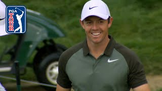 Rory McIlroy’s eagle from the beach at the Memorial
