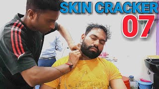 Skin cracking head massage with neck cracking.