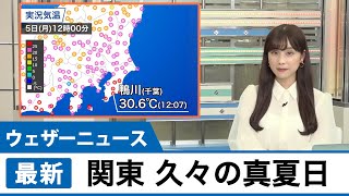 関東で久々に真夏日
