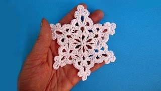 How to crochet snowflake - Снежинка - Pattern for free - Вязание крючком