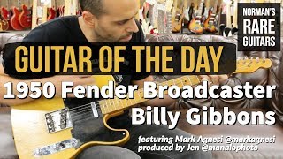 Guitar of the Day: 1950 Fender Broadcaster formerly owned by Billy Gibbons | Norman's Rare Guitars