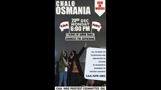 Anti CAA: Students Maha garjana:  Ayesha and Ladeeda come to Osmania University, Hyderabad