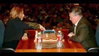 Judit Polgar beats Anatoly Karpov. What a fantastic sacrifice by Judit Polgar!