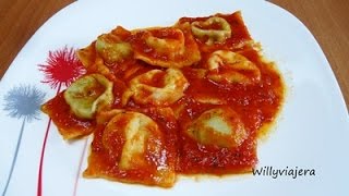 RAVIOLIS CASEROS DE BONITO Y TOMATE