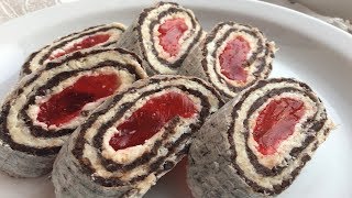 Сладкий рулет без выпечки на Новый Год. Вафельный рулет. Вафельный рулет с кокосом и желе