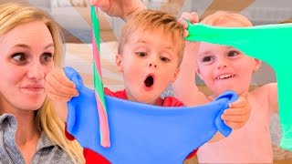 KIDS MAKE DIY COLOR SLIME AND FLUBBER!