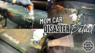 DEEP CLEANING A Really DIRTY Mom Car! Complete Disaster Full Interior Car Detailing Transformation!