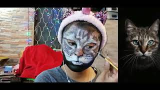 Maquillaje de gato/cat Body painting